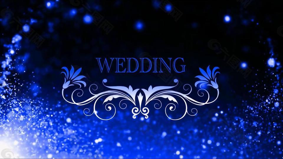 唯美蓝色光斑粒子婚礼背景素材