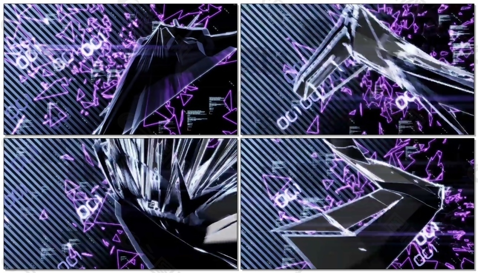 紫色碎片扩散动态视频素材