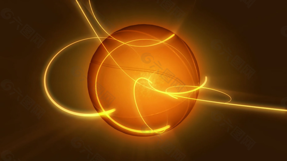 金色光束环绕篮球旋转材视频素材