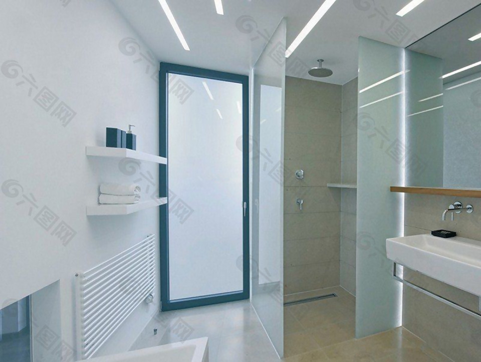 卫生间玻璃隔断设计现代效果图