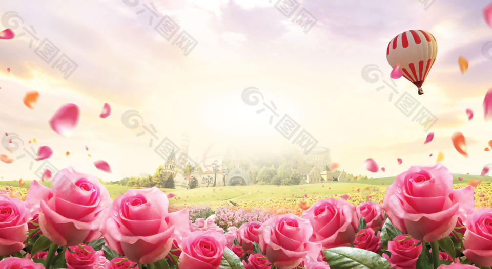 浪漫玫瑰花海背景背景素材免费下载 图片编号 六图网