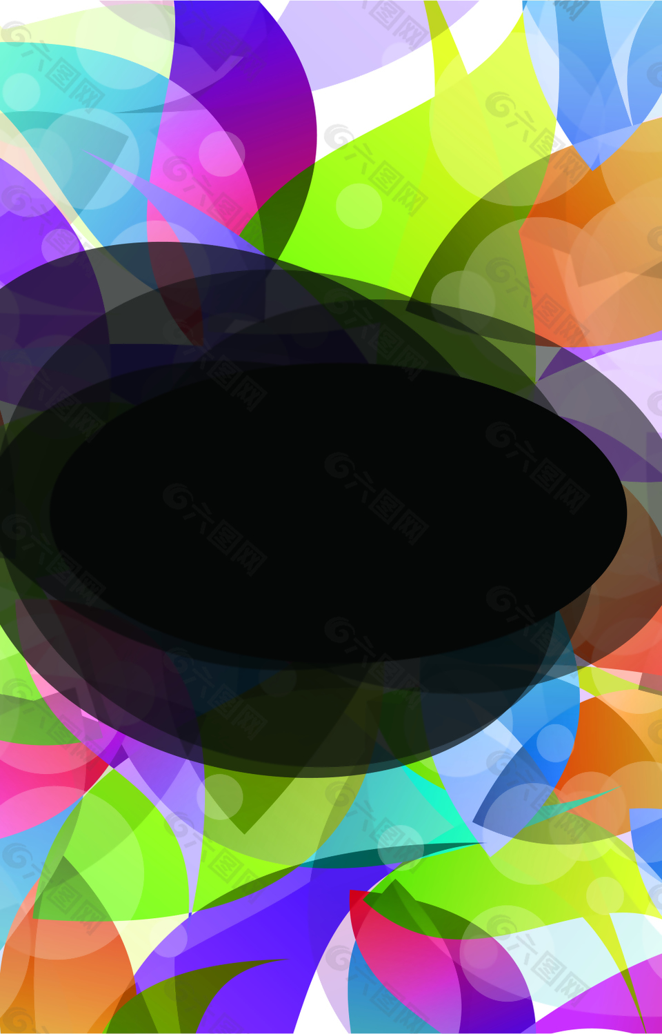 色彩斑斓上的黑色圆圈背景