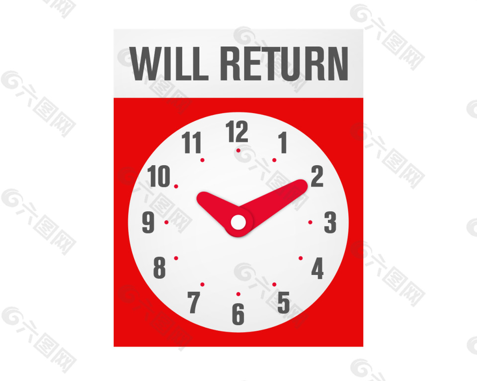 红色时钟钟表icon图标