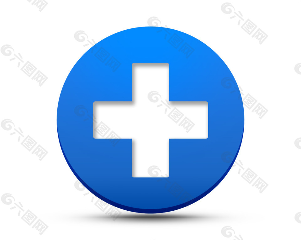 网页蓝色添加按钮图标素材