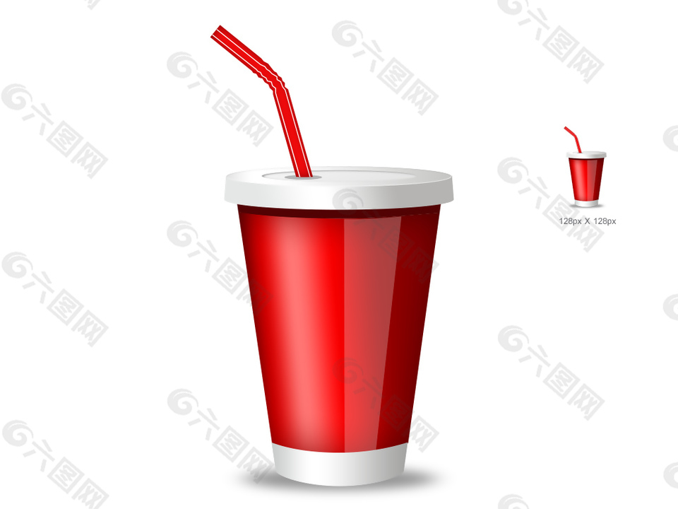 红色饮料icon图标