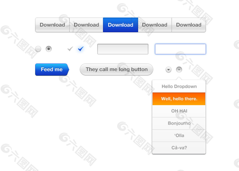 网页导航勾选框复选框下拉菜单素材