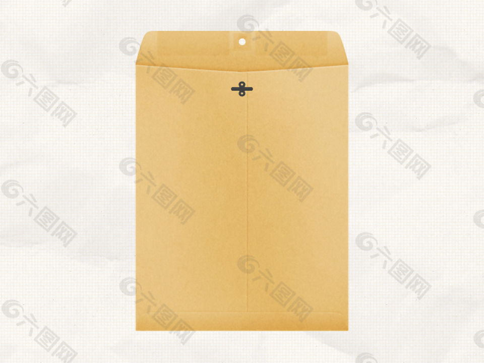 黄色复古信封袋icon图标设计