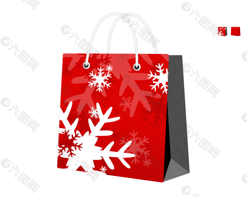 红色购物袋icon图标素材