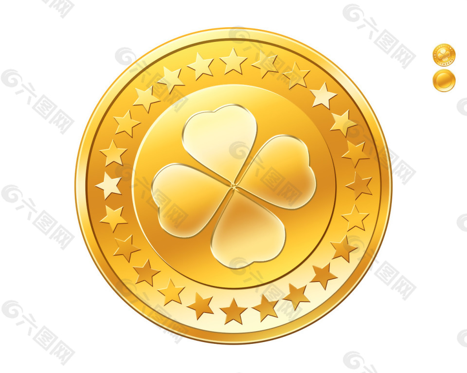 黄色金属黄金硬币图标