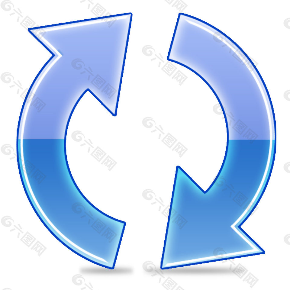 蓝色旋转箭头icon图标