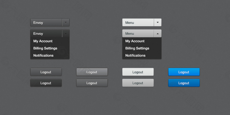 网页下拉框下拉菜单按钮素材
