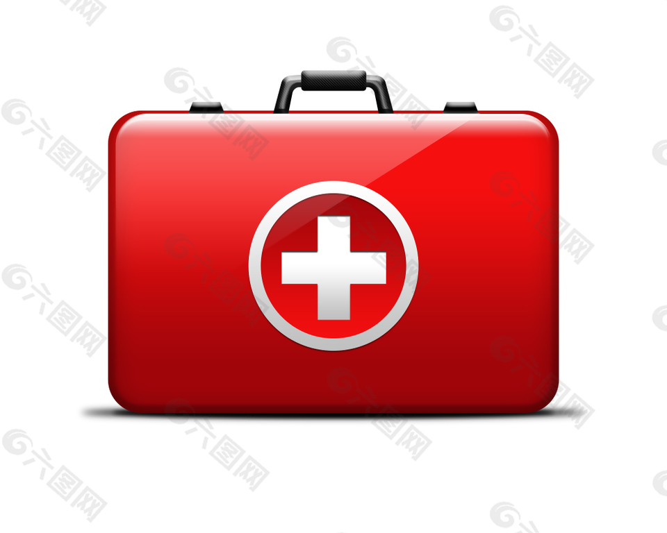 红色医药医物箱icon图标设计