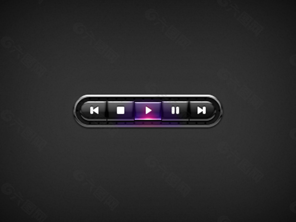 紫色网页视频音乐播放按钮素材