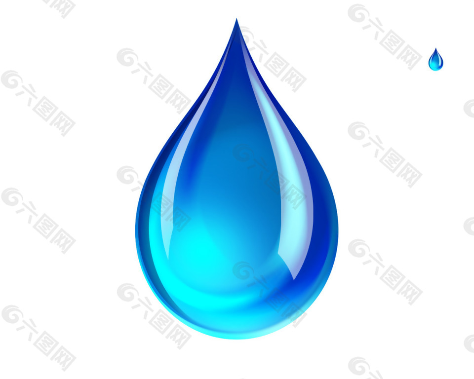 蓝色透明水滴icon图标网页ui素材免费下载 图片编号 六图网