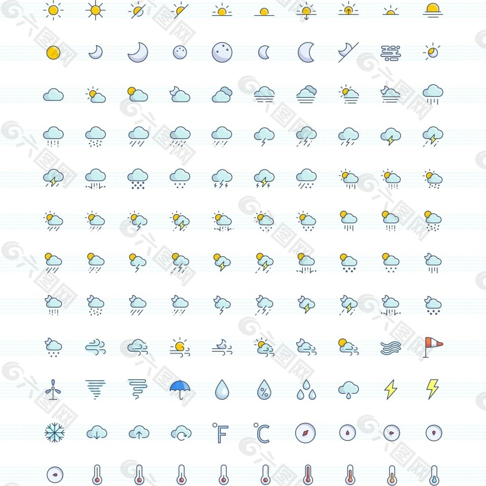 天气控件手机天气图标集