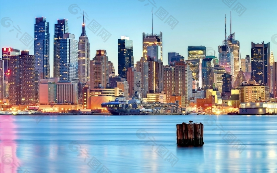HDR摄影建筑3D海上城市贴图