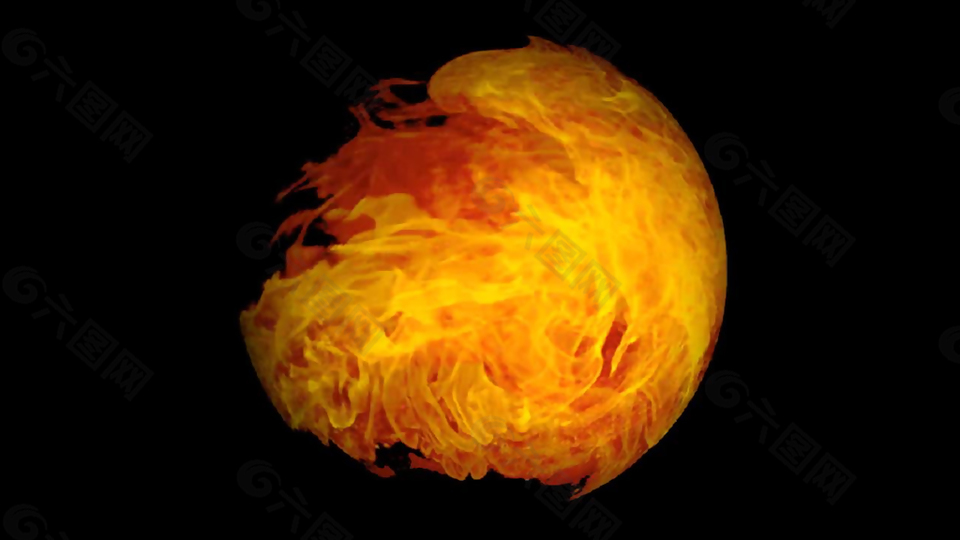 火焰在立体圆形中燃烧扩视频素材