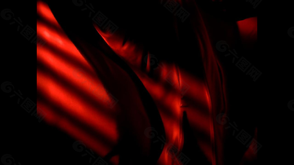 暗红色绸缎随风飘舞视频素材