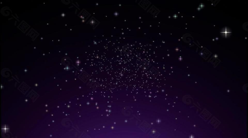 紫色神秘星光粒子背景循环视频素材