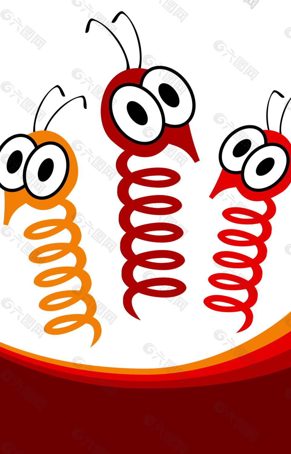 弹簧上眼睛和触角背景素材