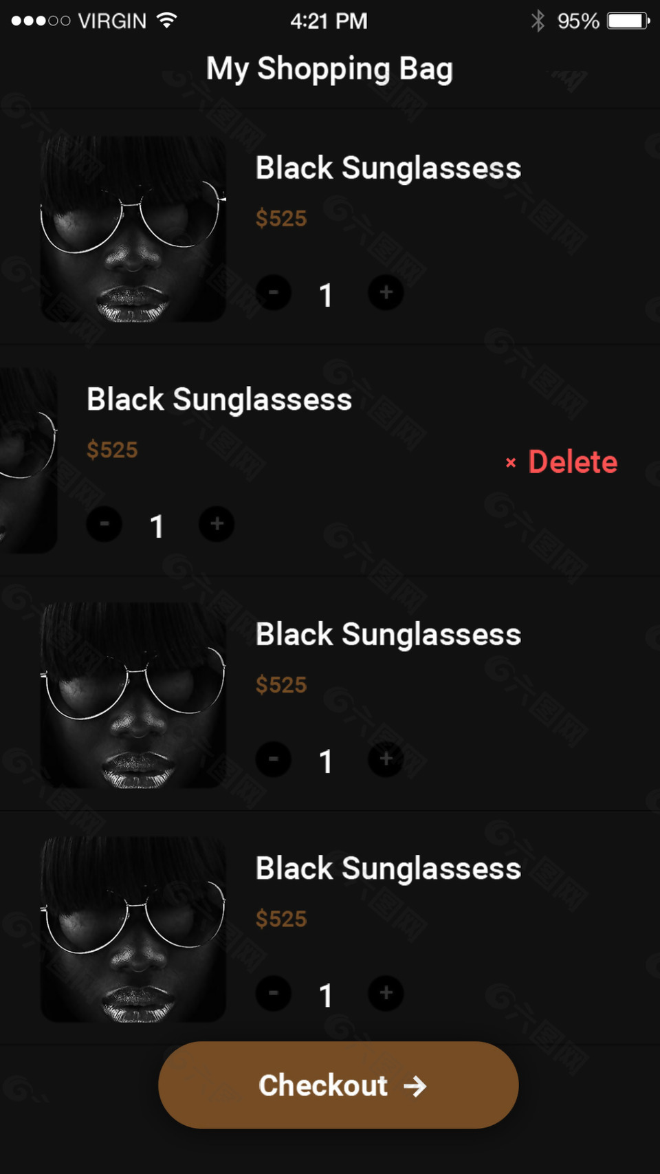 手机APP商城购物车界面设计素材