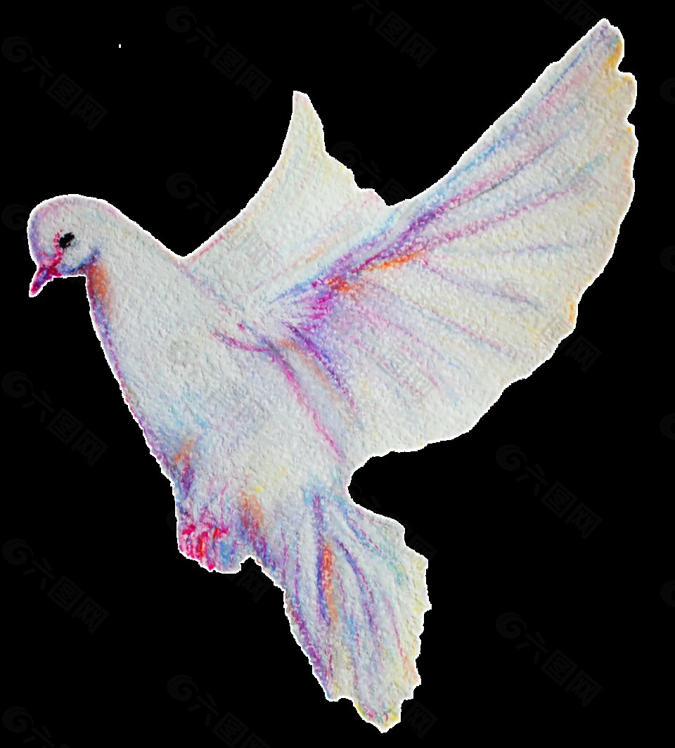 和平白鸽透明装饰素材