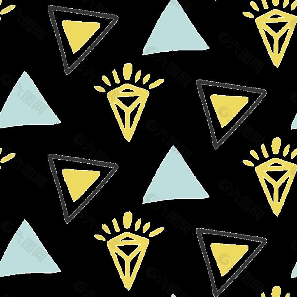 黄色三角形透明填充图片