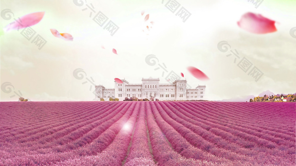 浪漫紫色花海banner背景素材背景素材免费下载 图片编号 六图网