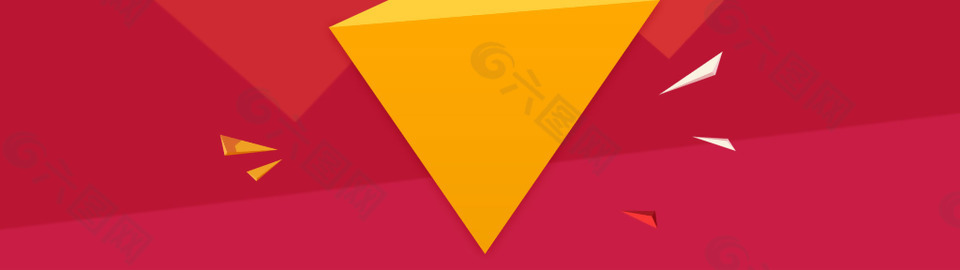 红色促销黄色几何体淘宝banner背景