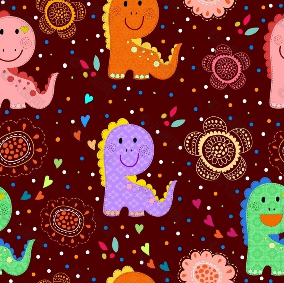 恐龙图案矢量素材