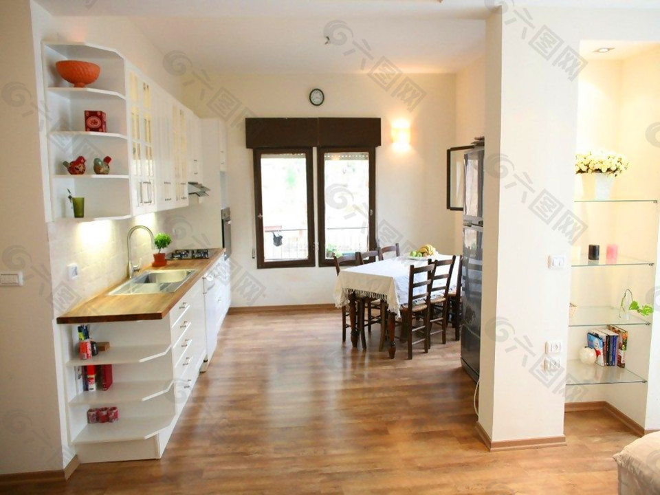 30平米一居室简约开放式厨房装修设计