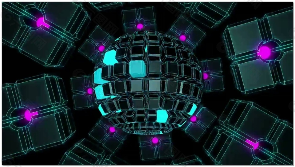 滚石3d立体科技视频素材