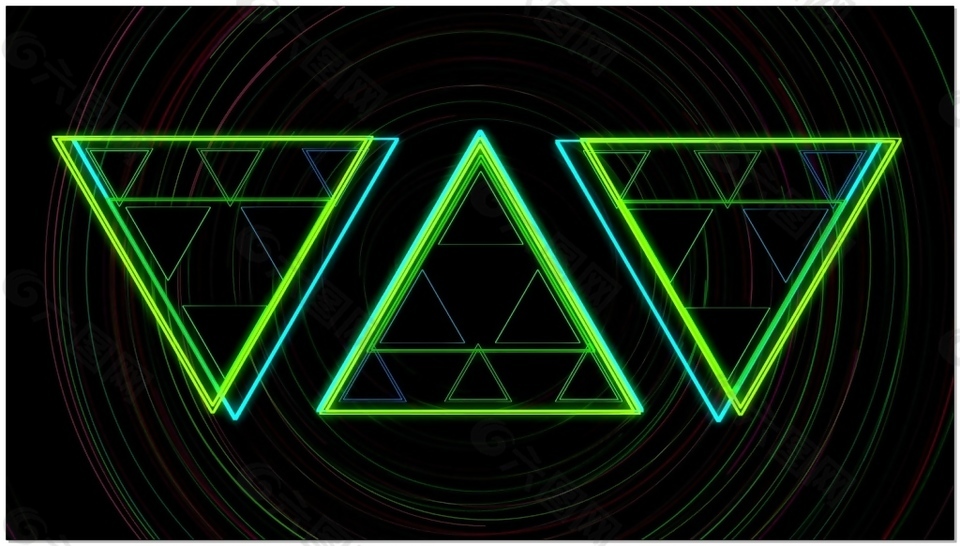 绿三角动感线条视频背景素材
