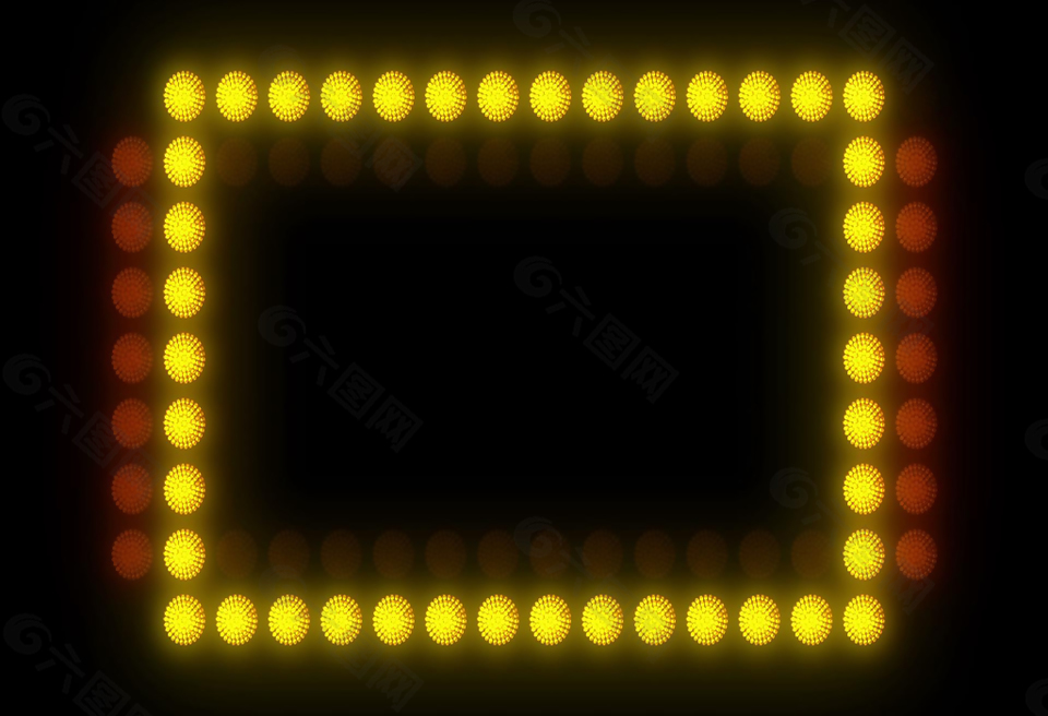 黄色方形灯光视频素材
