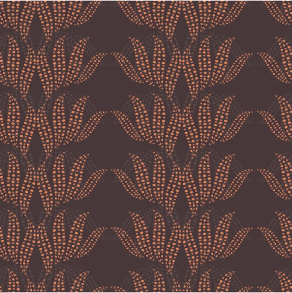 棕色叶子稻穗卡通填充背景矢量素材