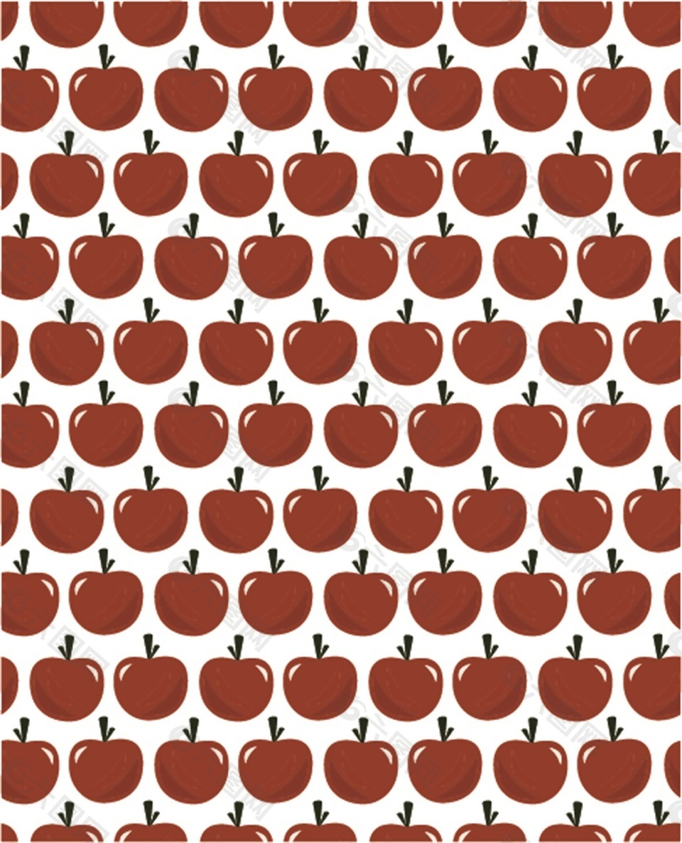 红苹果卡通填充背景矢量素材