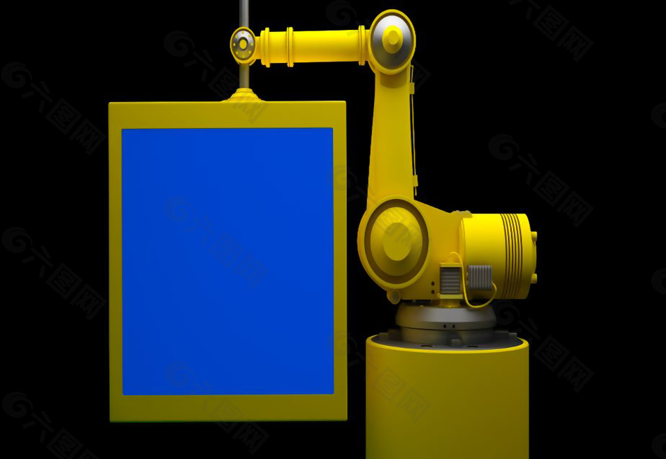 黄色机器人提板视频素材