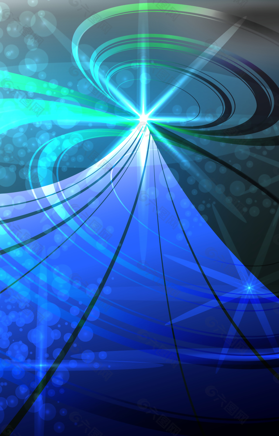 蓝色光线极光背景素材