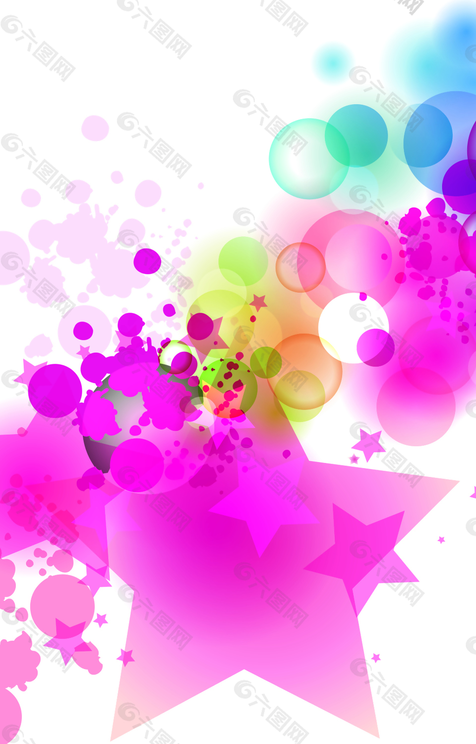 粉色五角星和圆圈背景素材背景素材免费下载 图片编号 493 六图网