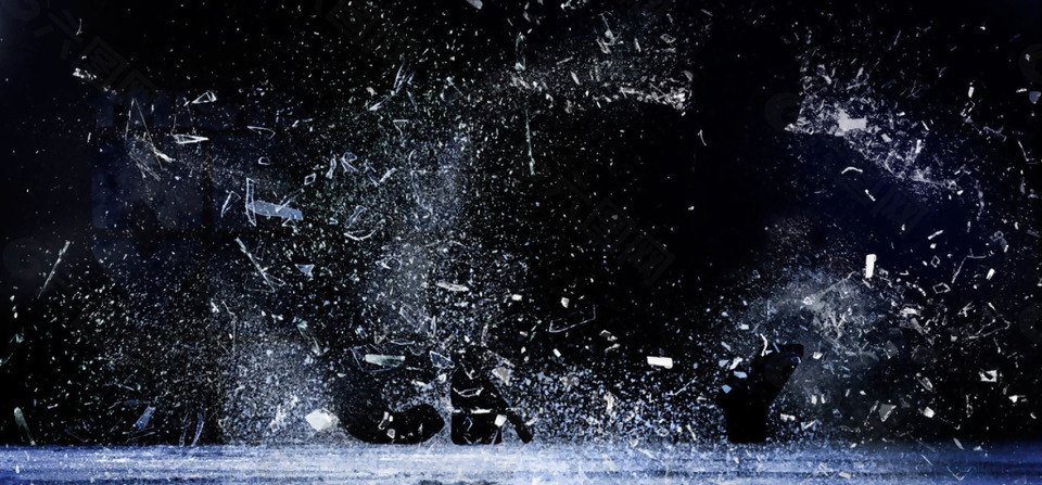 夜空暴雪飞舞淘宝banner背景