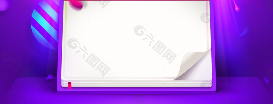 紫色几何线条方框标签淘宝banner背景