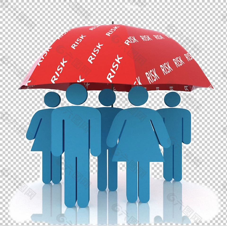 红伞下的人保险图免抠png透明图层素材