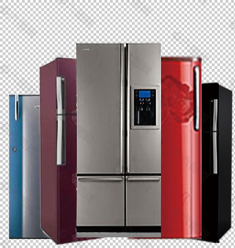 各种型号冰箱免抠png透明图层素材