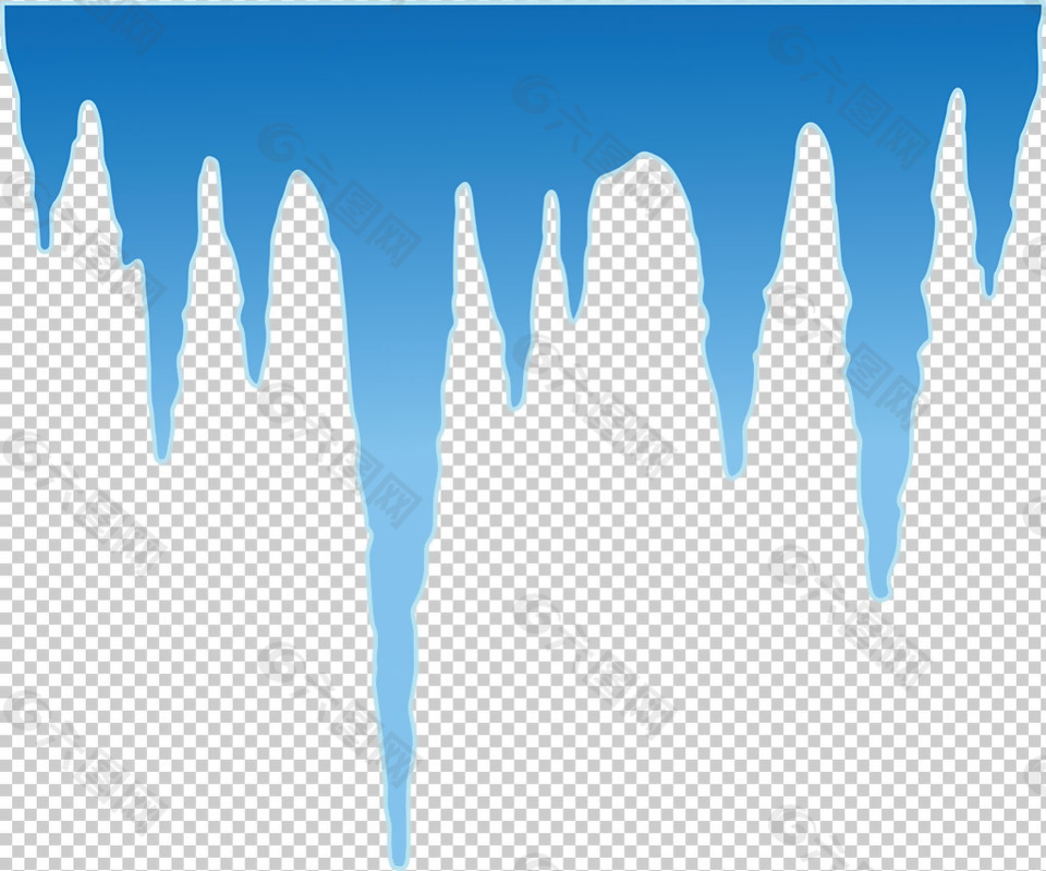 蓝色冰柱剪影免抠png透明图层素材