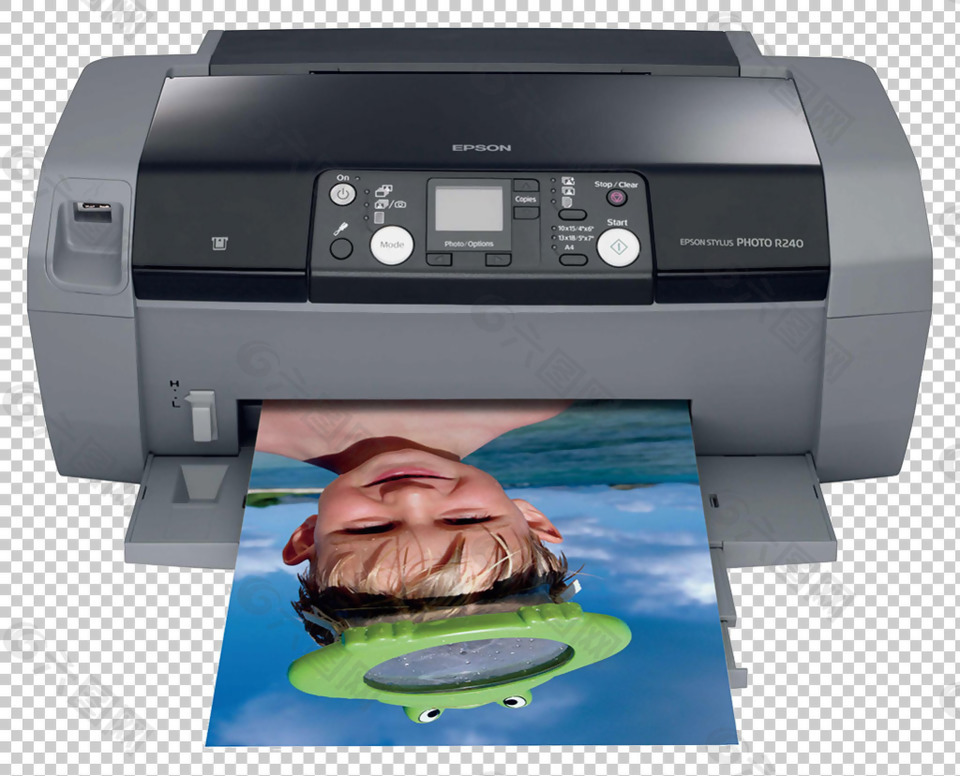 彩色照片灰色打印机免抠png透明图层素材