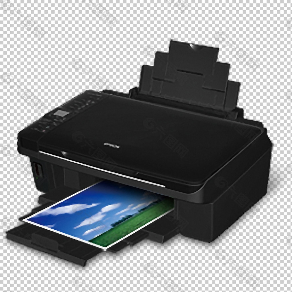 黑色照片打印机免抠png透明图层素材