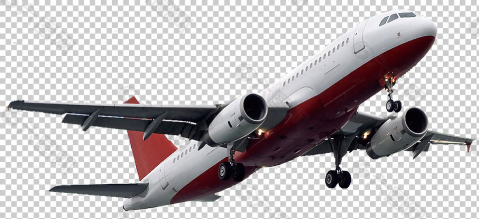 红色机身大飞机免抠png透明图层素材