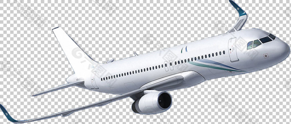 白色大飞机免抠png透明图层素材