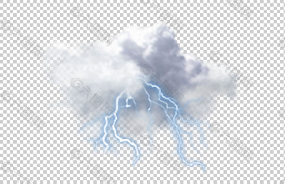 云朵闪电图免抠png透明图层素材