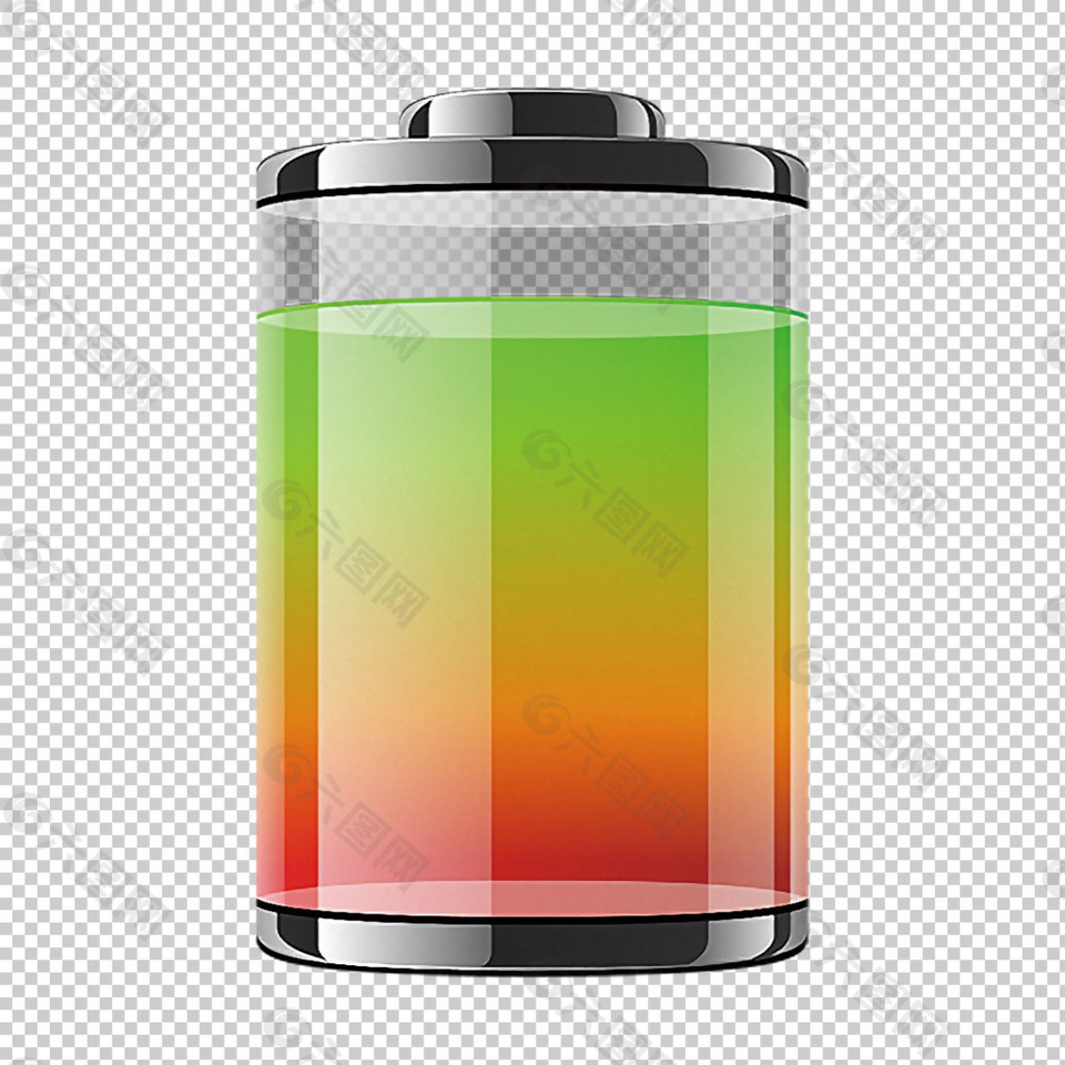 彩色渐变电池充电图标免抠png透明素材